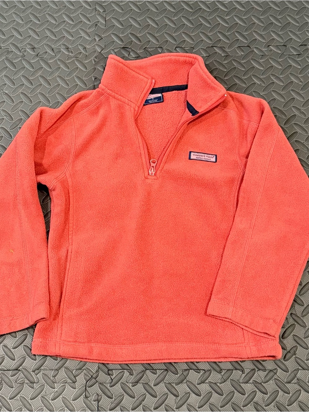Vineyard Vines Boys Orange Fleece 1/4 Zip Pullover Sweatshirt Size S
